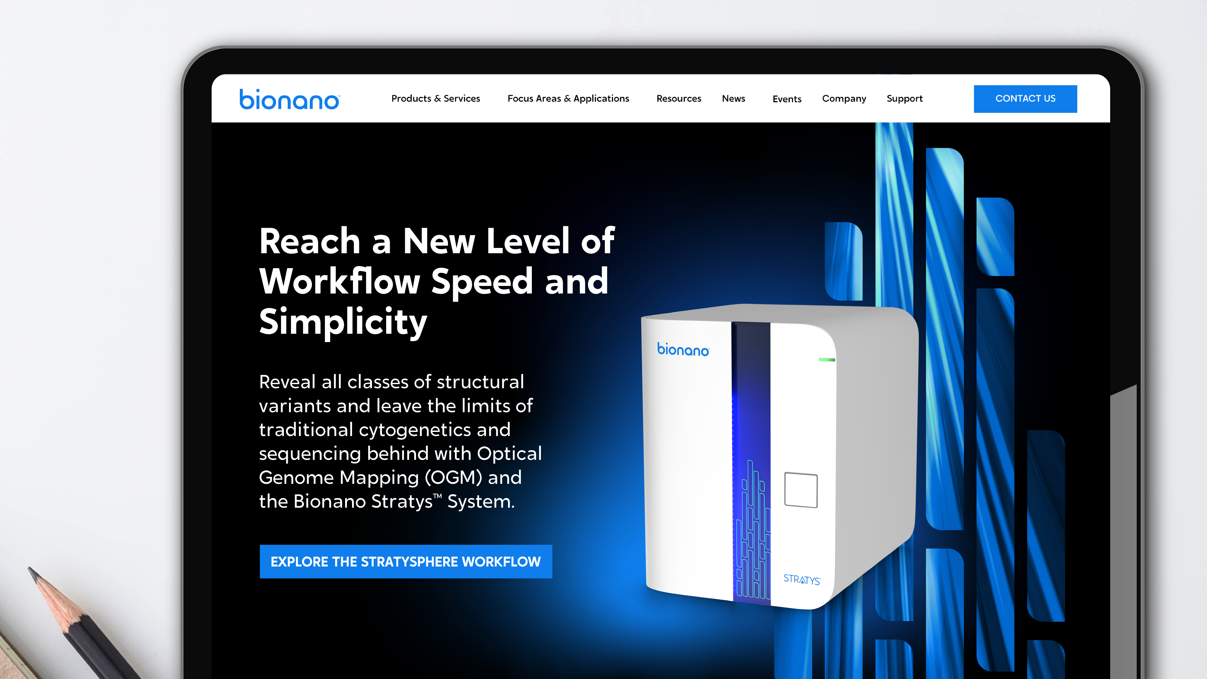 Stratys System Landing Page
